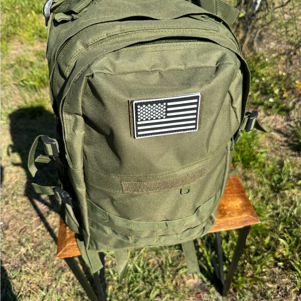 American Flag Olive Green Tactical Backpack